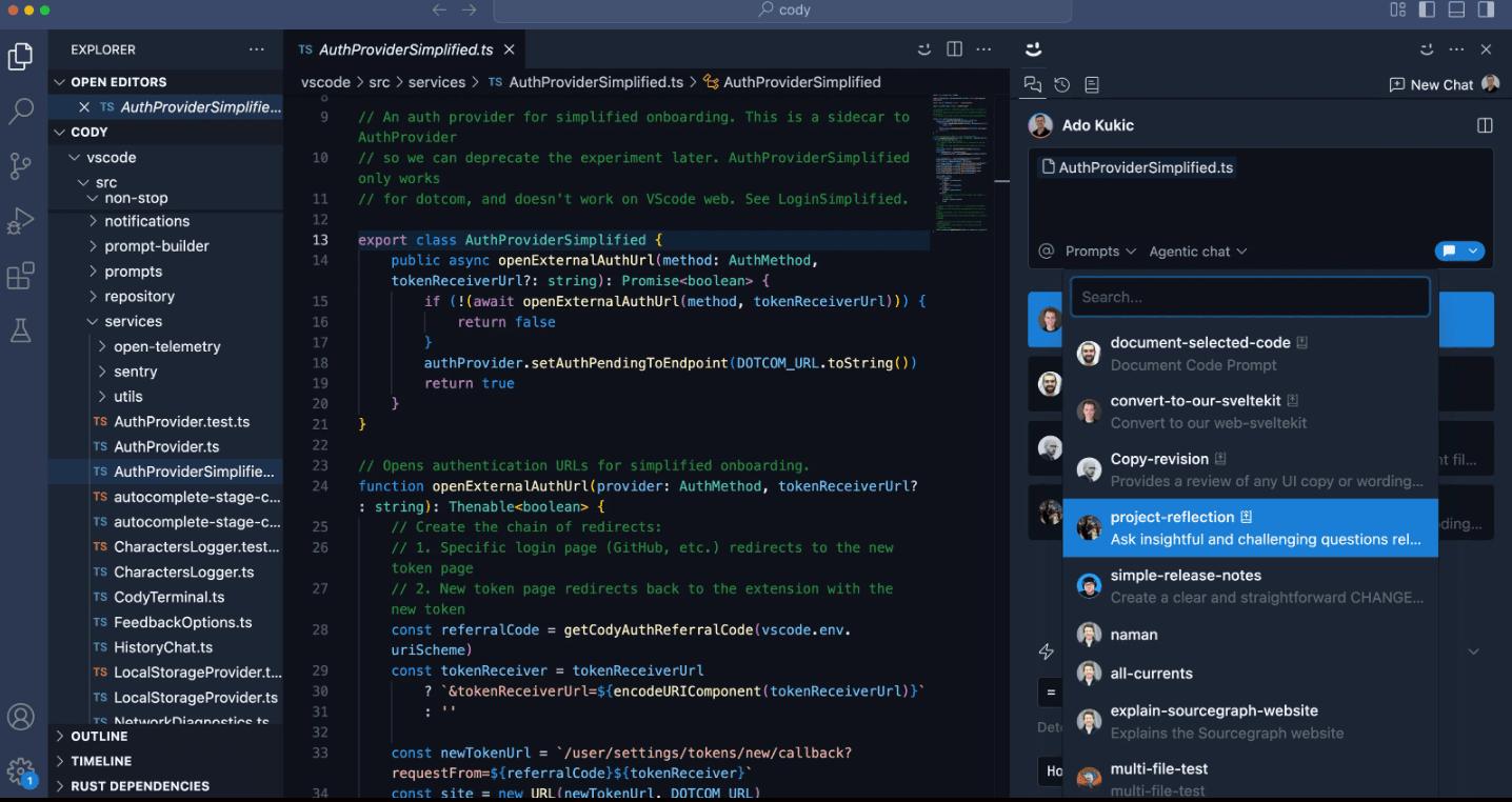 Image showing UI of Cody