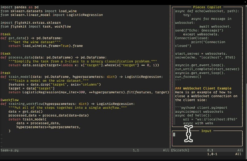 Pieces Copilot conversation in Neovim.