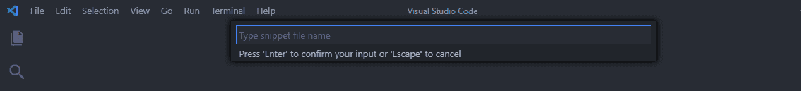 Input a snippet name.