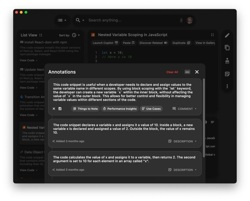 Annotations Quick Actions.